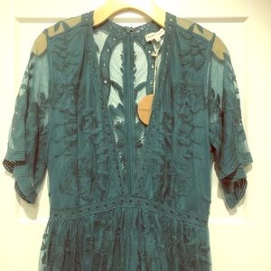 Honey punch: teal lace dress